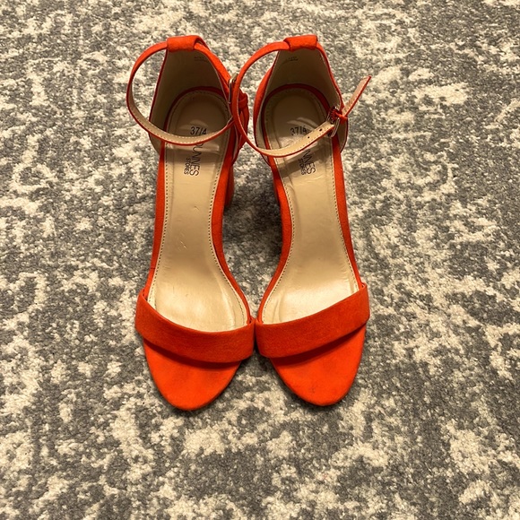 Red/orange faux suede sandals - Picture 2 of 3